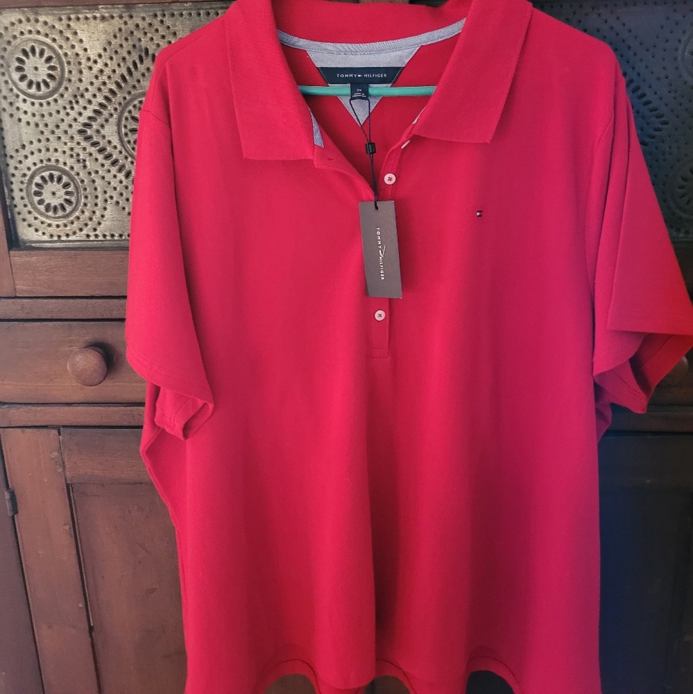 Womens 3X Tommy Hilfiger Shirt New With Tags Red